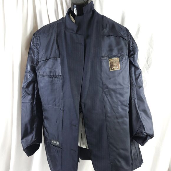 Hickey Freeman Mens 44L Navy Pinstripe 2-Button Pure Wool Sports Coat Blazer - Picture 3 of 12